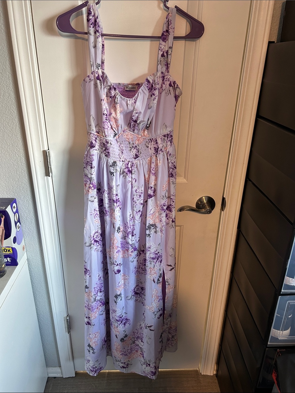 Grace Karin Lavender & Purple Floral Maxi Sundress